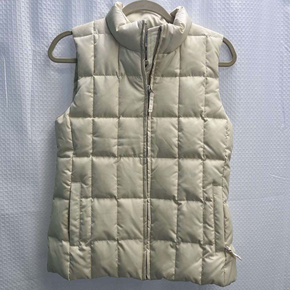 Gap Women's Cream Quilted Down Puffer Vest Winter Fall XS‎